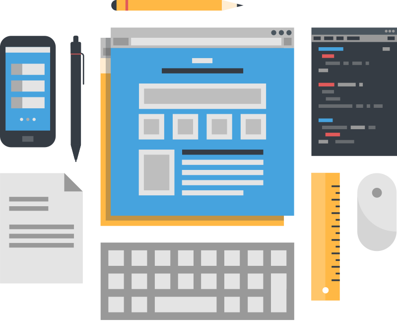 Website design and technology illustration